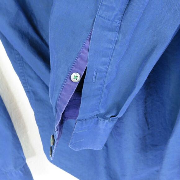 Ted Baker Blue Button Up Dress Shirt - Men's Large - Picture 4 of 7